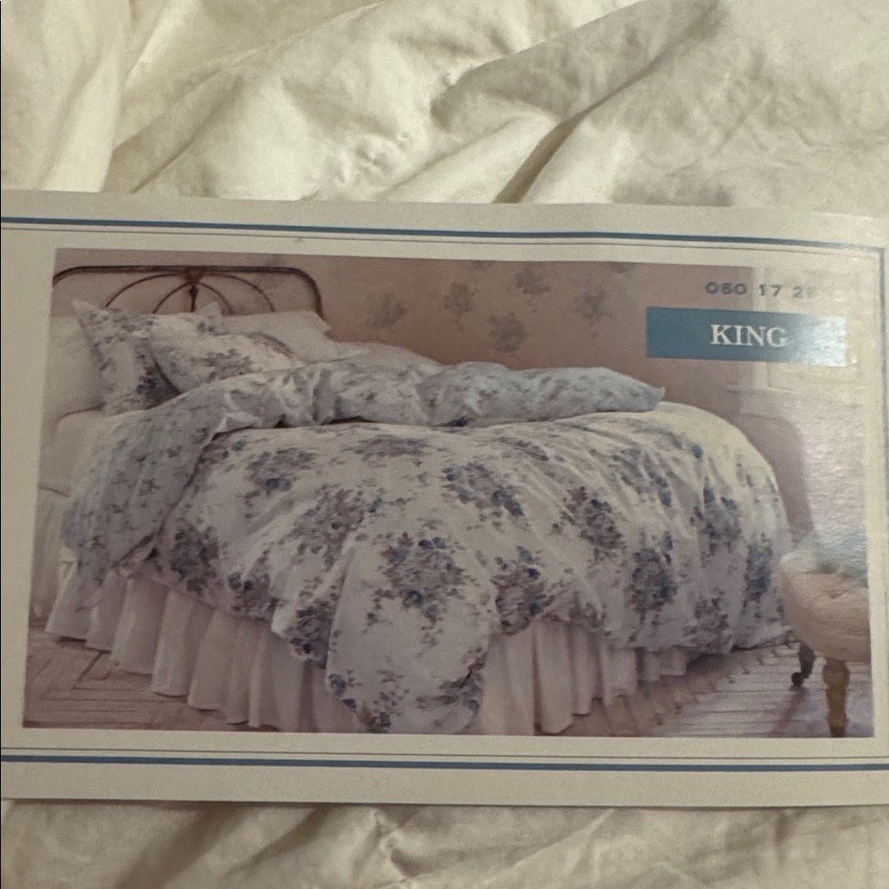 New  Rachel Ashwell SimplyShabby Chic Floral king Duvet Cover Set - Blue Floral